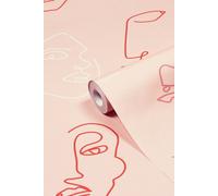 Furn Printed Wallpaper Kindred Abstract - Pink - One Size