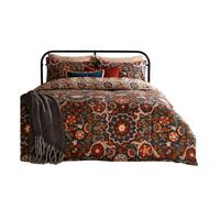 Furn Kinfolk Reversible Printed Duvet Cover Set - Denim Blue - Denim Blue - Single