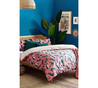 furn. Kitta Animal Reversible Duvet Cover Set - Pink Cotton - Size King