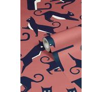 Kitta Geometric Printed Wallpaper Furn Pink One Size