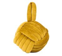 Furn Knot Velvet Door Stop - Decorative Weighted Doorstop for Light & Interior Doors, Soft Plush Modern Home Decor (Ochre)