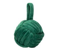 Furn Knot Velvet Door Stop - Decorative Weighted Doorstop for Light & Interior Doors, Soft Plush Modern Home Decor (Emerald)