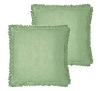 furn. Korin Polyester Filled Cushion Twin Pack, Cotton, Eucalyptus,50 x 50cm