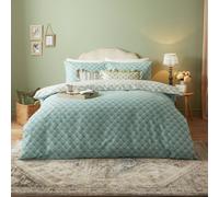 furn. Furn. Krissa Block Printed Double Duvet Cover Set Blue, Blue