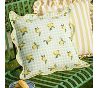 Furn Lemons Check Outdoor Cushion - Sage Green
