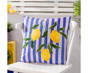 furn. Lemons Striped Outdoor Cushion Cover, Blue
