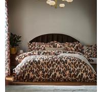 furn. Leopard Printed Frill Trim Duvet Set - Single - Multicolour