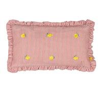 furn. Les Fruites Embroidered Ruffle Feather Rich Cushion - Lemons - 30x50cm