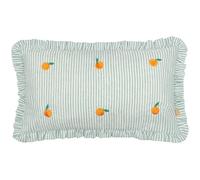 furn. Les Fruites Embroidered Ruffle Feather Rich Cushion - Oranges - 30x50cm