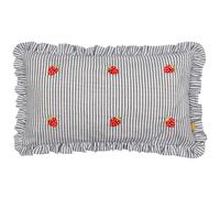 furn. Les Fruites Embroidered Ruffle Polyester Filled Cushion - Strawberries - 30x50cm