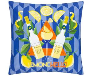 Furn Limoncello Abstract Outdoor Cushion Cover - Blue - One Size - Blue - 100% Polyester