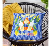 furn. Limoncello Abstract Polyester Filled Outdoor Cushion, Blue