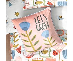 furn. little Let's Grow Velvet Piped Feather Filled Cushion