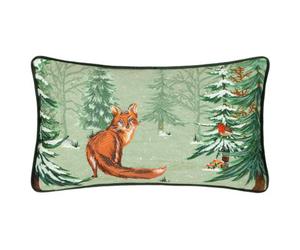 Furn. Lodge Wood Fox Embroidered Cushion Cover