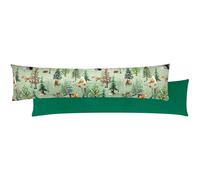 Furn . Lodge Wood Velvet Draught Excluder In Green Green