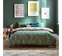 furn. Luna Wood Duvet Cover and Pillowcase Set green