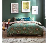 furn. Luna Wood Duvet Cover and Pillowcase Set green