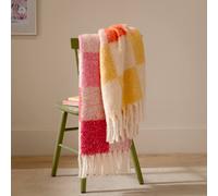 Furn Maisie Checked Tasselled Throw In Yellow Yellow