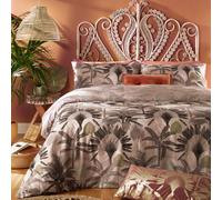 furn. Malaysian Palm Duvet Cover Set - Blush Cotton - Size Single