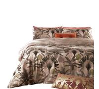 Furn Malaysian Palm Duvet Cover Set - Blush - Single - Blush - 50% Polyester/50% Cotton