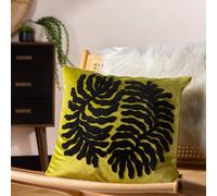 Furn Cushion Maldive – Botanical Velvet Tufted, Polyester Filled – Green 45 x 45 cm