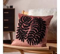 Furn Cushion Maldive – Botanical Velvet Tufted Polyester-Filled – Brown 45 x 45 cm