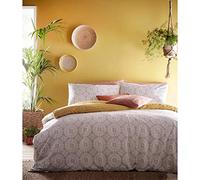 Furn Mandala Duvet Cover Set, Cotton, Grey, Super King