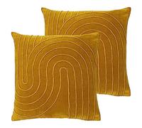 furn. Mangata Feather Filled Cushions Twin Pack,Ochre,45 x 45cm