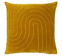 Mangata Pleated Soft Velvet Cushion Furn Yellow 45cm x 45cm