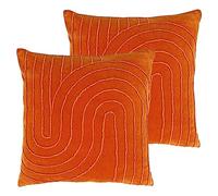 Furn. Mangata Polyester Filled Cushions Twin Pack Cotton Orange 45 x 45cm, Orange