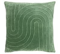 furn. Mangata Square Pleated Cotton Velvet Feather Rich Filled Cushion