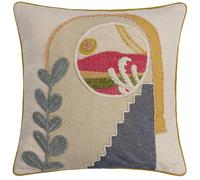 Furn Margo Embroidered Cushion Cover - Multicoloured - 50cm x 50cm - Multicoloured - 100% Cotton