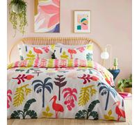 Furn Marula Tropical Duvet Cover Set - Multicoloured - Double - Multicoloured - 50% Cotton/50% Polyester