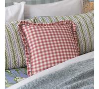 furn. Maude Gingham Cotton Piped Feather Filled Cushion