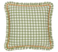 furn. Maude Gingham Cotton Piped Feather Filled Cushion