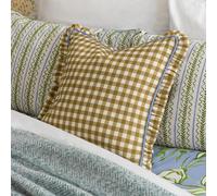 furn. Maude Gingham Cotton Piped Feather Rich Filled Cushion
