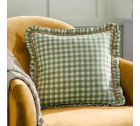 furn. Maude Gingham Cotton Piped Feather Rich Filled Cushion
