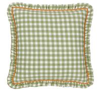 Furn. Maude Gingham Reversible Piped Feather Filled Cushion