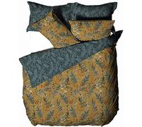 furn. Mazari Duvet Cover Set Reversible - Jungle Print Soft Polycotton Bedding (Mustard - Single)