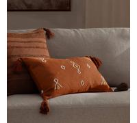 Furn Meare Embroidered 100% Cotton Cushion In Burnt Orange Burnt Orange 30cm x 50cm