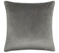 furn. Meridian Cushion Cover - Luxury Contrast Piped Velvet Decorative Case (Charcoal/Dove - 45x45cm)