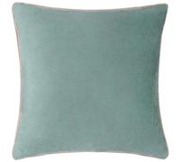 furn. Meridian Cushion Cover - Luxury Contrast Piped Velvet Decorative Case (Mineral/Blush - 45x45cm)