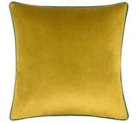 furn. Meridian Cushion Cover - Luxury Contrast Piped Velvet Decorative Case (Moss/Emerald - 45x45cm)