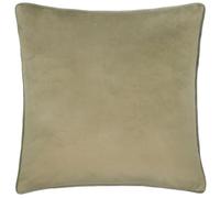 furn. Meridian Feather Filled Cushion - Luxury Contrast Piped Velvet Decorative Pillow (Sage/Green - 55x55cm)