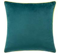 furn. Meridian Feather Filled Cushion - Luxury Contrast Piped Velvet Decorative Pillow (Teal/Cylon - 45x45cm)