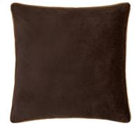furn. Meridian Polyester Filled Cushion - Luxury Contrast Piped Velvet Decorative Pillow (Chocolate/Caramel - 55x55cm)