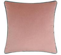 furn. Meridian Polyester Filled Cushion - Luxury Contrast Piped Velvet Decorative Pillow (Blush/Teal - 45x45cm)