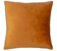 furn. Meridian Polyester Filled Cushion - Luxury Contrast Piped Velvet Decorative Pillow (Ginger/Ecru - 45x45cm)