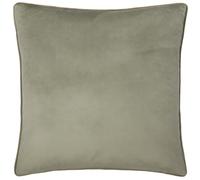 furn. Meridian Polyester Filled Cushion - Luxury Contrast Piped Velvet Decorative Pillow (Green/Sage - 55x55cm)