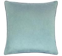 furn. Meridian Polyester Filled Cushion - Luxury Contrast Piped Velvet Decorative Pillow (Mineral/Teal - 45x45cm)